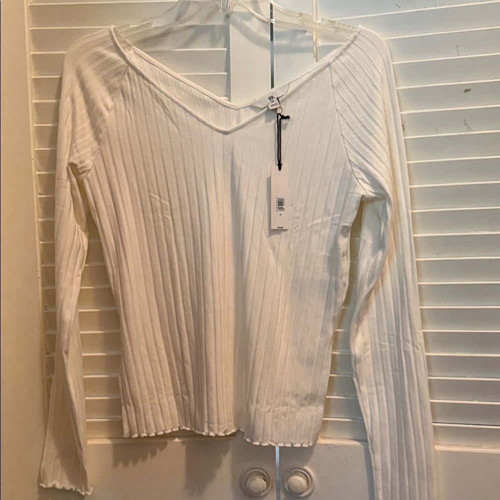 Banana Republic Off-White Ribbed Women's Blouse